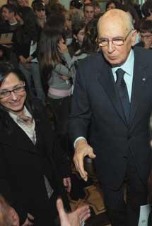 Il Presidente Giorgio Napolitano tra gli studenti di Casorate Primo