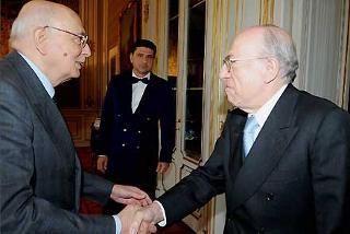 Il Presidente Giorgio Napolitano con Fedele Confalonieri, Presidente del Gruppo Mediaset