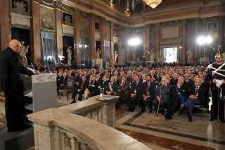 Il Presidente Giorgio Napolitano durante il suo intervento a Palazzo Ducale