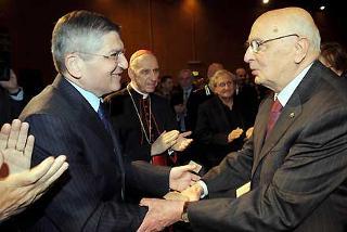 Il Presidente Giorgio Napolitano con l'Ambasciatore dello Stato d'Israele in Italia, Gideon Meir e l'Arcivescovo Severino Poletto, all'inaugurazione della XXI edizione della Fiera del Libro