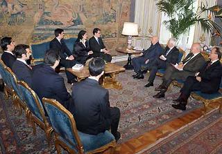 Il Presidente Giorgio Napolitano a colloquio con la delegazione della FUCI.