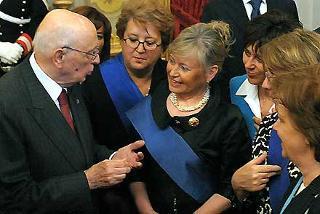 Il Presidente Giorgio Napolitano con una delegazione dell'Unione delle Province Italiane guidate dal loro Presidente Fabio Melilli