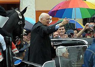 Il Presidente Giorgio Napolitano al termine della Rivista Militare per la Festa Nazionale della Repubblica