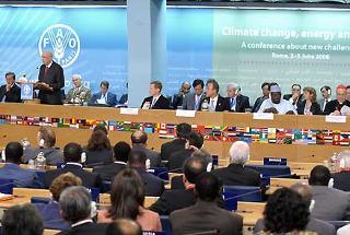 Il Presidente Giorgio Napolitano durante il suo intervento in occasione della cerimonia di apertura della Conferenza sulla sicurezza alimentare, promossa dalla FAO