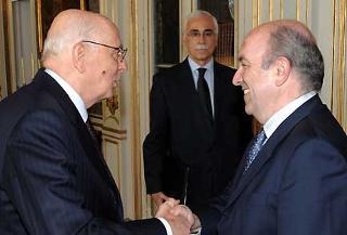 Il Presidente Giorgio Napolitano riceve il Commissario Europeo per gli Affari Economici e Monetari Joaquin Almunia