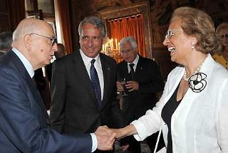 Il Presidente Giorgio Napolitano accoglie Manuela Romei Pasetti, Presidente della Corte d'appello di Venezia