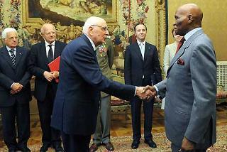 Il Presidente Giorgio Napolitano accoglie Abdoulaye Wade, Presidente della Repubblica del Senegal
