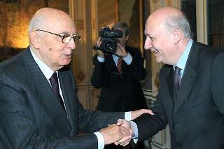Il Presidente Giorgio Napolitano con Sandro Bondi, Ministro per i Beni e le Attività Culturali