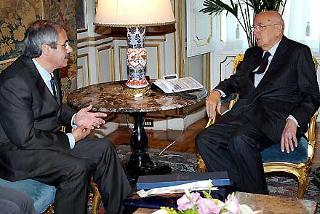 Il Presidente Giorgio Napolitano a colloquio con Raffaele Lombardo, Presidente della Regione Sicilia
