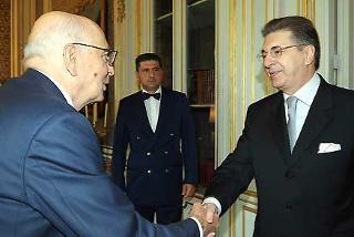 Il Presidente Giorgio Napolitano accoglie Srgjan Kerim, Presidente dell'Assemblea Generale dell'ONU