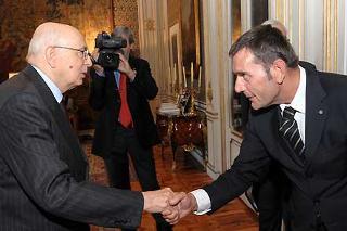 Il Presidente Giorgio Napolitano riceve il Presidente della Federazione Italiana delle Associazioni "Amici dei Musei", Mauro Del Corso.
