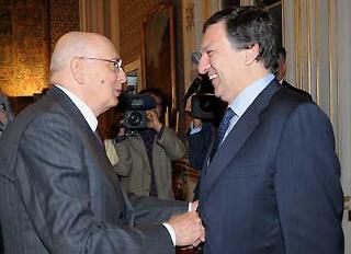 Il Presidente Giorgio Napolitano con Josè Manuel Barroso, Presidente della Commissione Europea.