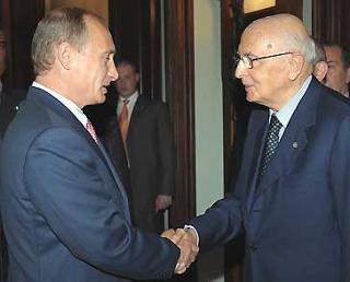 L'incontro del Presidente Giorgio Napolitano con Vladimir Putin, Presidente del Governo della Federazione Russa.