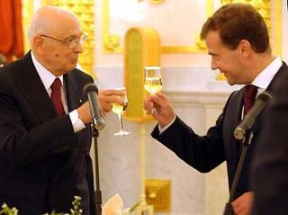 Il Presidente Giorgio Napolitano ed il Presidente della Federazione Russa Medvedev