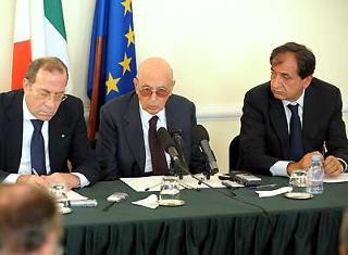 Il Presidente Giorgio Napolitano durante l'incontro con la stampa, traccia un consuntivo del suo viaggio di tre giorni in Russia