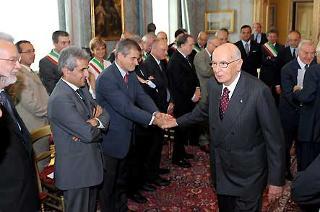 Il Presidente Giorgio Napolitano durante l'incontro con i Sindaci della Val di Susa ed i rappresentanti delle altre amministrazioni interessate, accompagnate dal Ministro delle Infrastrutture e dei Trasporti e dal Sottosegretario di Stato alla Presidenza del Consiglio dei ministri, Gianni Letta