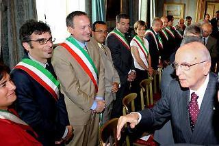 Il Presidente Giorgio Napolitano con i Sindaci della Val di Susa in occasione dell'incontro al Quirinale