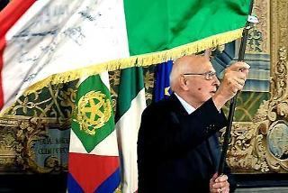 Il Presidente Giorgio Napolitano con Alex Schwazer in occasione della cerimonia al Quirinale