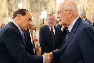 Il Presidente Giorgio Napolitano con Silvio Berlusconi, Presidente del Consiglio in occasione della commemorazione del settimo anniversario degli attentati dell'11 settembre 2001