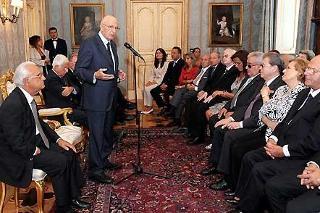 Il Presidente Giorgio Napolitano rivolge il suo indirizzo di saluto alla delegazione Nazionale dell'Unione Italiana Ciechi e degli Ipovedenti, guidata dal loro Presidente Tommaso Daniele