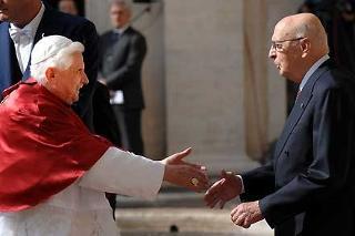 Il Presidente della Repubblica Giorgio Napolitano accoglie S.S. Benedetto XVI