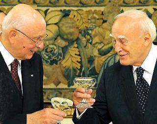 Brindisi, al Pranzo di Stato, dei Presidenti della Repubblica di Italia e Grecia, Napolitano e Papoulias, al Palazzo Presidenziale