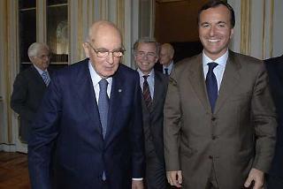 Il Presidente Giorgio Napolitano con Franco Frattini, Vice Presidente della Commissione Europea