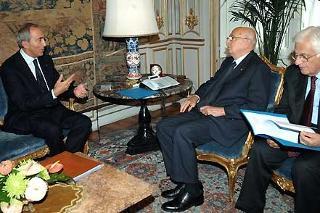 Il Presidente Giorgio Napolitano con Umberto Quadrino, Amministratore Delegato di EDISON durante i colloqui
