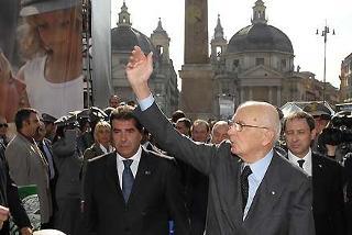 Il Presidente Giorgio Napolitano alla Festa del Corpo Forestale dello Stato a Piazza del Popolo