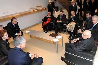 Il Presidente Giorgio Napolitano durante la cerimonia di inaugurazione del nuovo Campus dell'Università Commerciale Bocconi