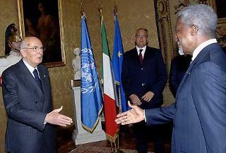 L'incontro del Presidente Giorgio Napolitano e del Segretario generale delle Nazioni Unite, Kofi Annan.