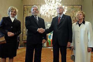 I Presidenti della Repubblica Italiana, Giorgio Napolitano e Luiz Inacio Lula da Silva, Presidente della Repubblica Federale del Brasile con le rispettive Consorti in occasione della visita di Stato