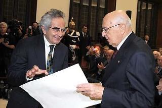 Il Presidente Napolitano consegna il Premio Balzan 2008 a Thomas Nagel per la filosofia morale, all'Accademia Nazionale dei Lincei