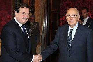 Il Presidente Giorgio Napolitano con il Signor Cristian Barros Melet, nuovo Ambasciatore della Repubblica del Cile