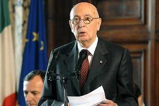 Il Presidente Giorgio Napolitano durante il suo intervento, in occasione della presentazione degli auguri di Natale e Capodanno da parte del Corpo Diplomatico
