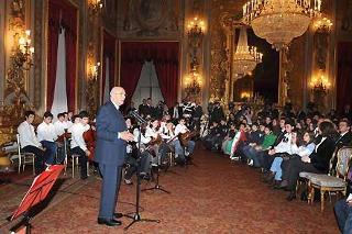 Il Presidente Giorgio Napolitano durante il suo intervento in occasione del 60° Anniversario della Carta dei Diritti dell'Uomo