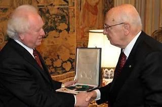 Il Presidente Napolitano con il Maestro Norbert Balatsch, in occasione della consegna delle insegne di Cavaliere di Gran Croce dell'Ordine al Merito della Repubblica Italiana