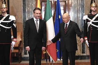 Il Presidente Giorgio Napolitano accoglie il Presidente della Repubblica di Macedonia, Branko Crvenkovski in occasione della visita ufficiale in Italia