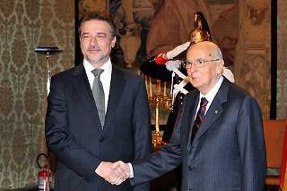 Il Presidente Giorgio Napolitano con Branko Crvenkovski, Presidente dell'Antica Repubblica Jugoslava di Macedonia in visita ufficiale in Italia