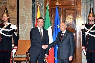 Il Presidente Giorgio Napolitano con il Signor Branko Crvenkovski, Presidente dell'Antica Repubblica Jugoslava di Macedonia in visita ufficiale in Italia