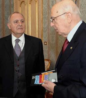 Il Presidente Giorgio Napolitano con Paolo Savona, Consigliere scientifico dell'Associazione Guido Carli