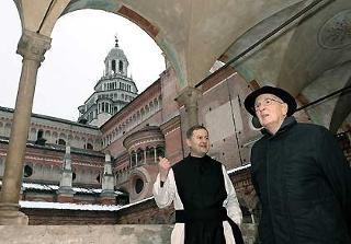 Il Presidente Giorgio Napolitano durante la visita alla Certosa