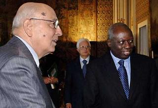 Il Presidente Giorgio Napoitano con Jacques Diouf, Direttore generale della FAO.