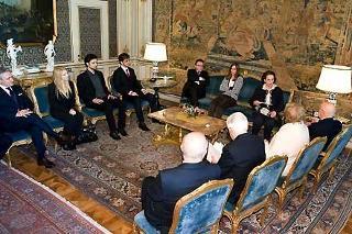 Un momento dell'incontro del Presidente Giorgio Napolitano con i vincitori del &quot;Premio Venezia 2008&quot; ed i componenti del Direttivo della Fondazione Amici della Fenice