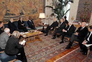 Il Presidente Giorgio Napolitano durante l'incontro con Kofi Annan, ex Segretario generale delle Nazioni Unite
