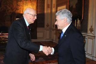 Il Presidente Giorgio Napolitano con il Dott. Giovanni Ialongo, Presidente di Poste Italiane