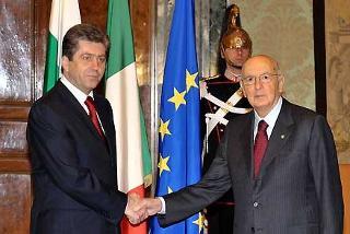 Il Presidente Giorgio Napolitano con Georgi Parvanov, Presidente della Repubblica di Bulgaria in visita di Stato in Italia
