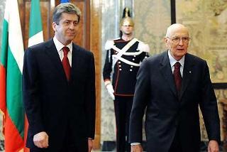 Il Presidente Giorgio Napolitano con il Presidente della Repubblica di Bulgaria, Georgi Parvanov in occasione della visita di Stato in Italia