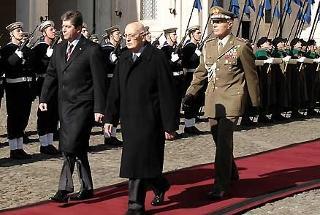 I Presidenti della Repubblica Napolitano e Parvanov al termine della visita di Stato in Italia