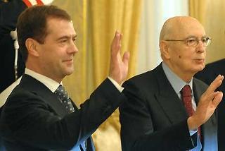 Il Presidente Giorgio Napolitano con il Presidente della Federazione Russa Dmitry Medvedev